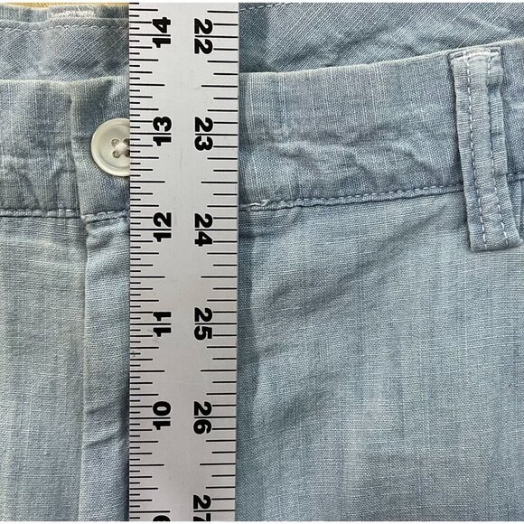 Polo Ralph Lauren Shorts Mens 42T Blue Chambray Cotton Classic Fit Striped Sides - Picture 12 of 12